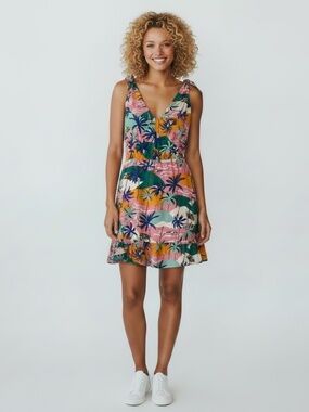 Sam Edelman Coastal Tropical Print Tie Strap Dress (12)